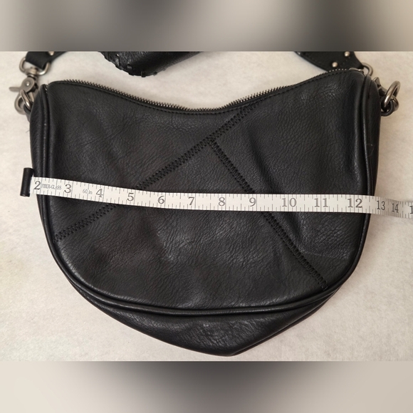 Dolce Vita Black Braided Leather Crossbody Bag With Guitar Strap‎ - Picture 8 of 11